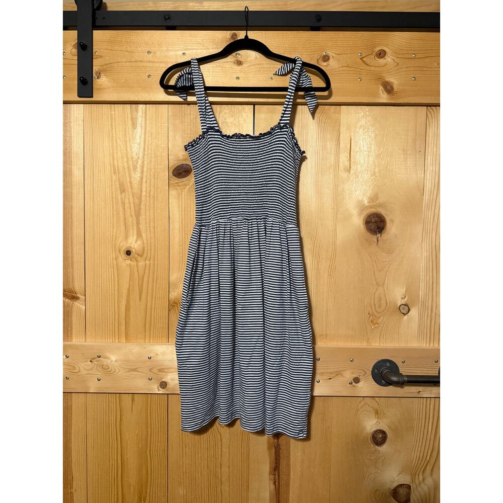 Toad and Co. Gemina Sleeveless Blue and White Striped Dress Size M